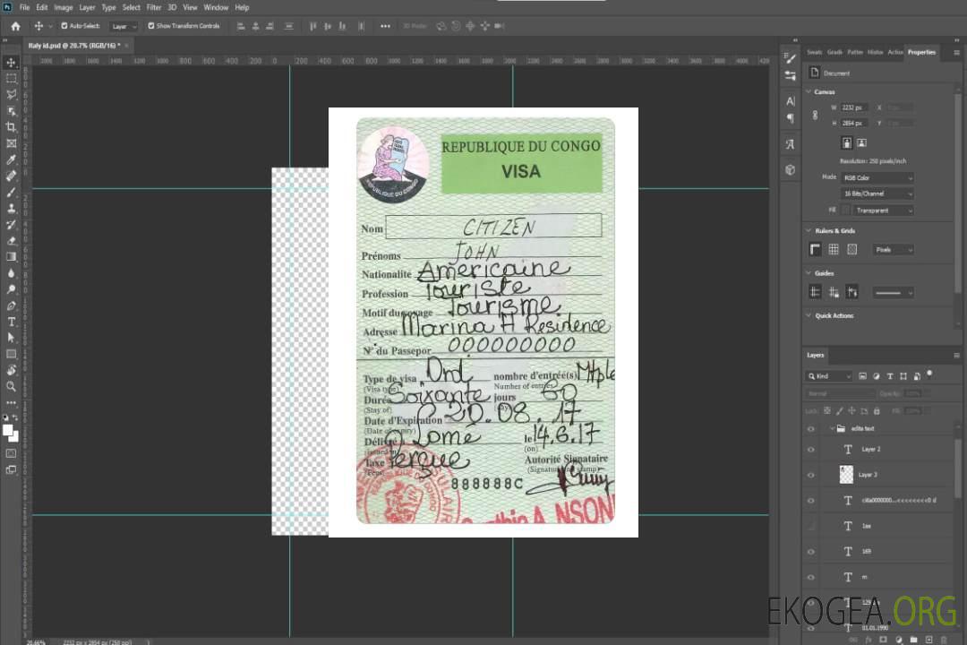 Visa de voyage CONGO template Visa de voyage CONGO template